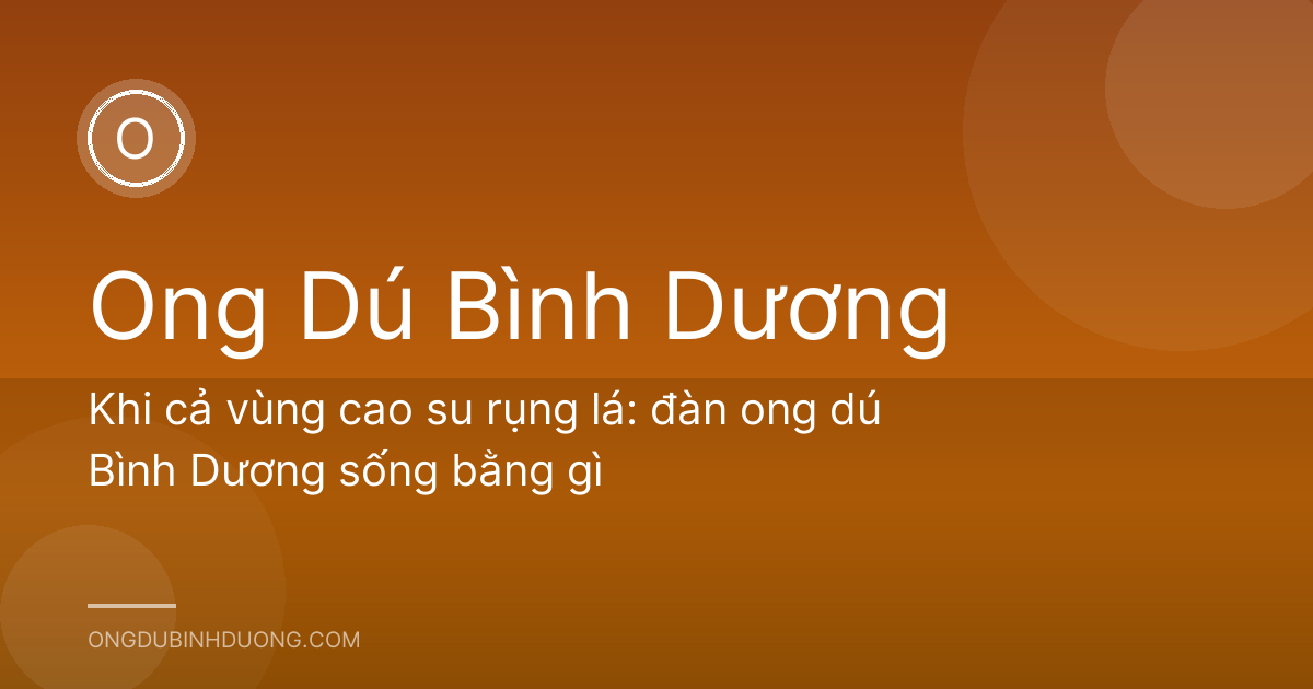 Khi cả vùng cao su rụng lá: đàn ong dú Bình Dương sống bằng gì